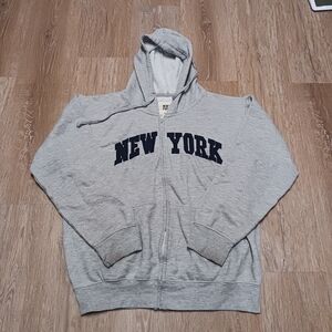 New York Heather Gray Men's Zip-Up Sweater